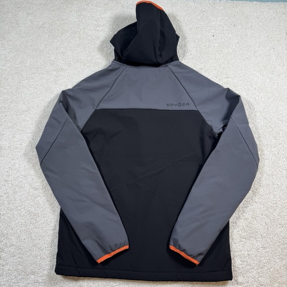 Spyder OMSP175 Men's Full Zip Soft Shell Jacket Polar Size Small Orange Grey - Picture 3 of 10